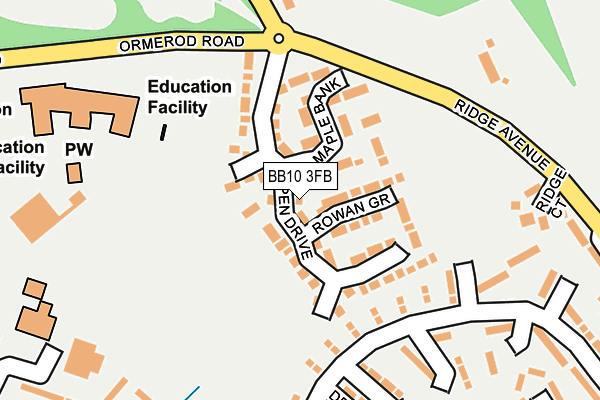 BB10 3FB map - OS OpenMap – Local (Ordnance Survey)
