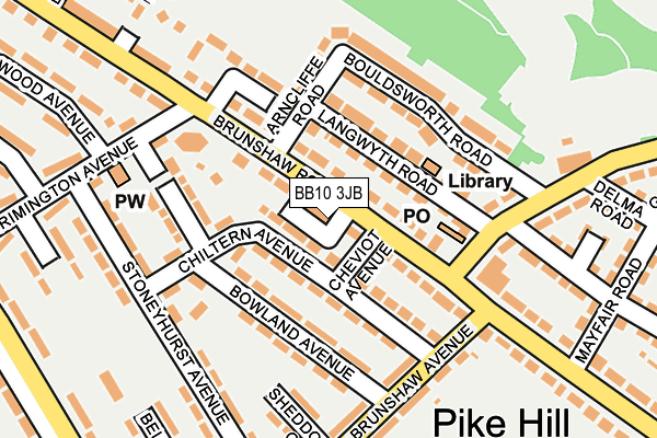 BB10 3JB map - OS OpenMap – Local (Ordnance Survey)