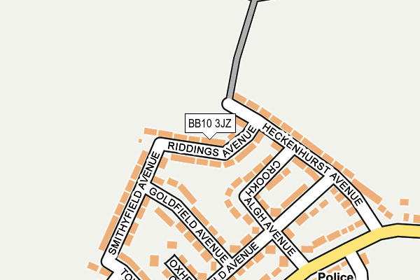 BB10 3JZ map - OS OpenMap – Local (Ordnance Survey)