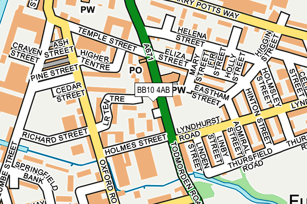 BB10 4AB map - OS OpenMap – Local (Ordnance Survey)