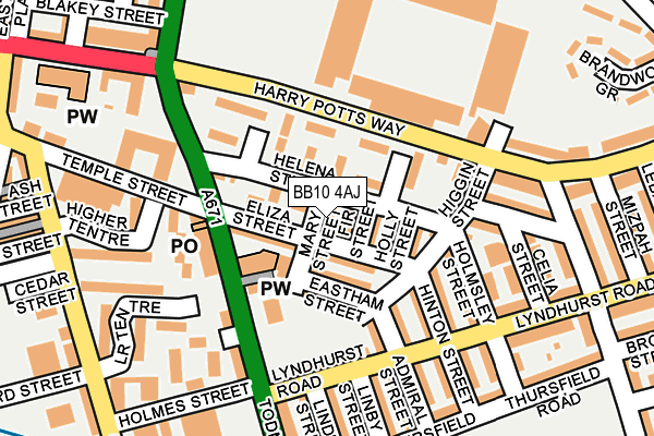 BB10 4AJ map - OS OpenMap – Local (Ordnance Survey)