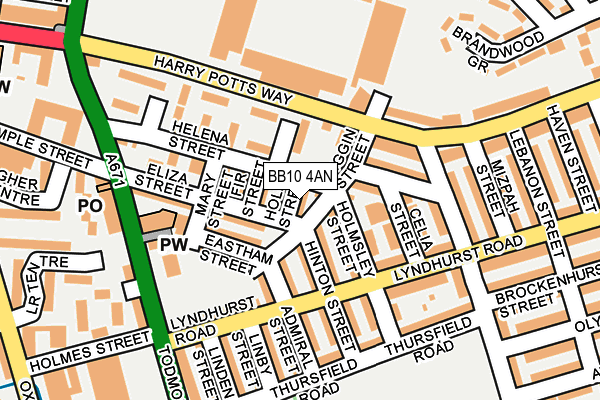 BB10 4AN map - OS OpenMap – Local (Ordnance Survey)