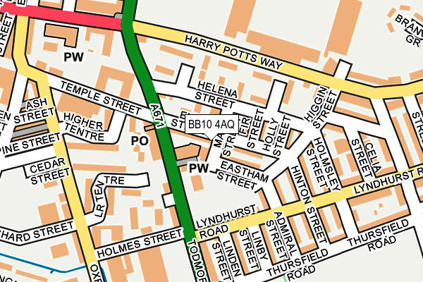 BB10 4AQ map - OS OpenMap – Local (Ordnance Survey)