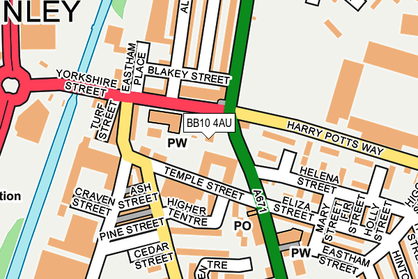 BB10 4AU map - OS OpenMap – Local (Ordnance Survey)