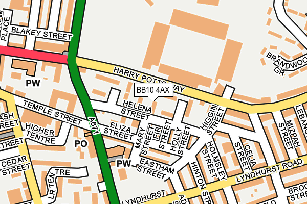 BB10 4AX map - OS OpenMap – Local (Ordnance Survey)