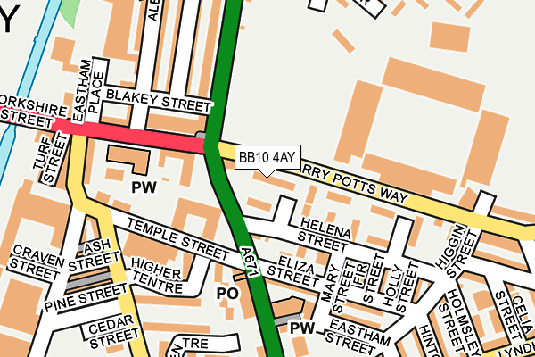 BB10 4AY map - OS OpenMap – Local (Ordnance Survey)