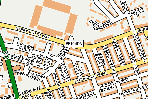 BB10 4DA map - OS OpenMap – Local (Ordnance Survey)