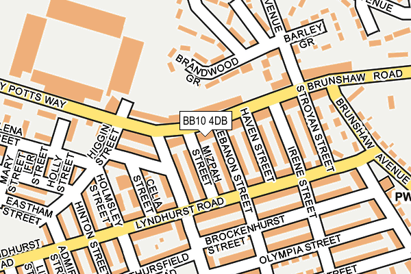 BB10 4DB map - OS OpenMap – Local (Ordnance Survey)