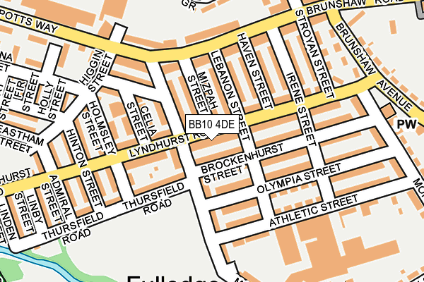 BB10 4DE map - OS OpenMap – Local (Ordnance Survey)