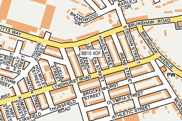 BB10 4DF map - OS OpenMap – Local (Ordnance Survey)