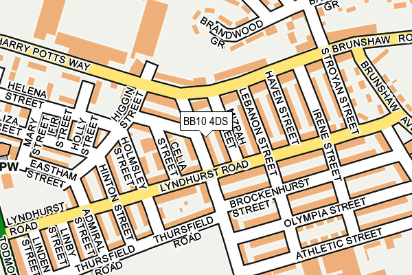 BB10 4DS map - OS OpenMap – Local (Ordnance Survey)