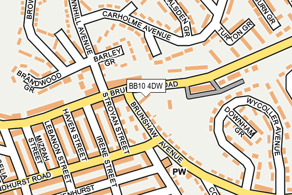 BB10 4DW map - OS OpenMap – Local (Ordnance Survey)