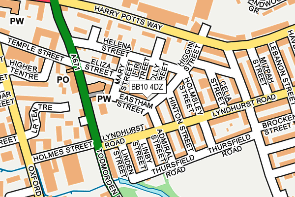 BB10 4DZ map - OS OpenMap – Local (Ordnance Survey)