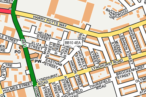 BB10 4EA map - OS OpenMap – Local (Ordnance Survey)