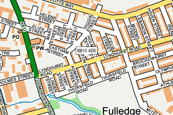 BB10 4EB map - OS OpenMap – Local (Ordnance Survey)