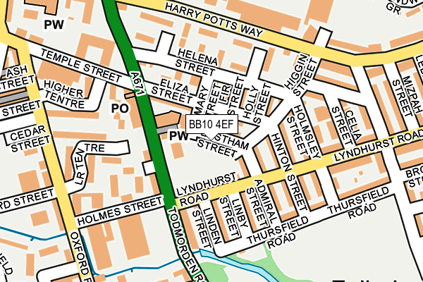 BB10 4EF map - OS OpenMap – Local (Ordnance Survey)