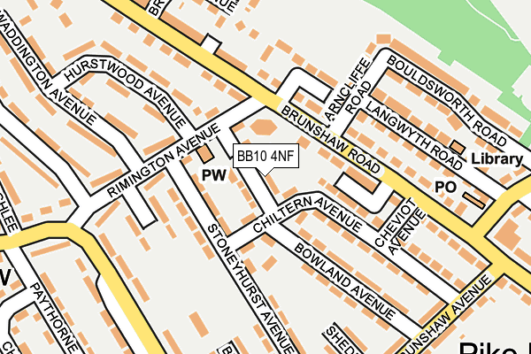 BB10 4NF map - OS OpenMap – Local (Ordnance Survey)