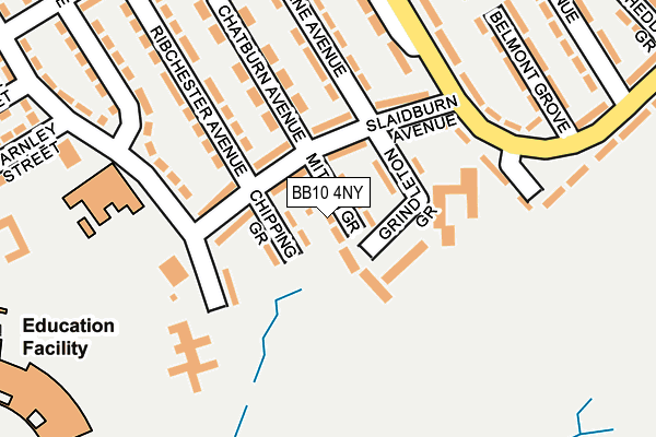 BB10 4NY map - OS OpenMap – Local (Ordnance Survey)
