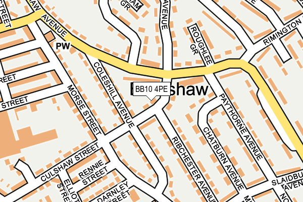 BB10 4PE map - OS OpenMap – Local (Ordnance Survey)