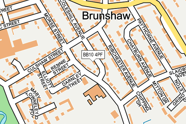 BB10 4PF map - OS OpenMap – Local (Ordnance Survey)