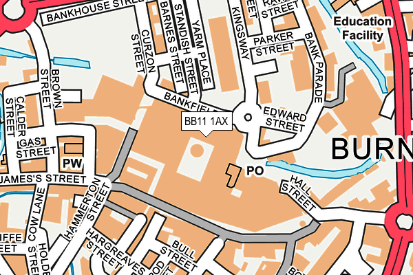 BB11 1AX map - OS OpenMap – Local (Ordnance Survey)