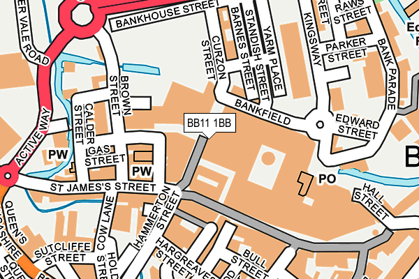 BB11 1BB map - OS OpenMap – Local (Ordnance Survey)