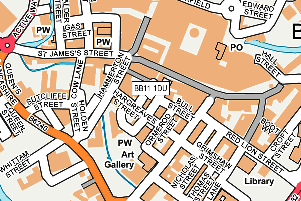 BB11 1DU map - OS OpenMap – Local (Ordnance Survey)