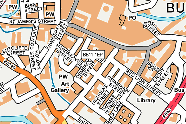 BB11 1EP map - OS OpenMap – Local (Ordnance Survey)