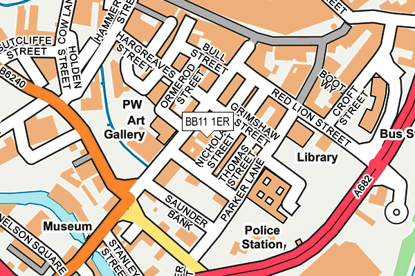 BB11 1ER map - OS OpenMap – Local (Ordnance Survey)