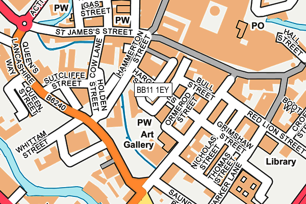 BB11 1EY map - OS OpenMap – Local (Ordnance Survey)