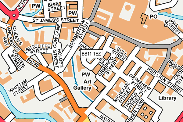 BB11 1EZ map - OS OpenMap – Local (Ordnance Survey)