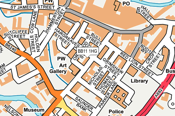BB11 1HG map - OS OpenMap – Local (Ordnance Survey)