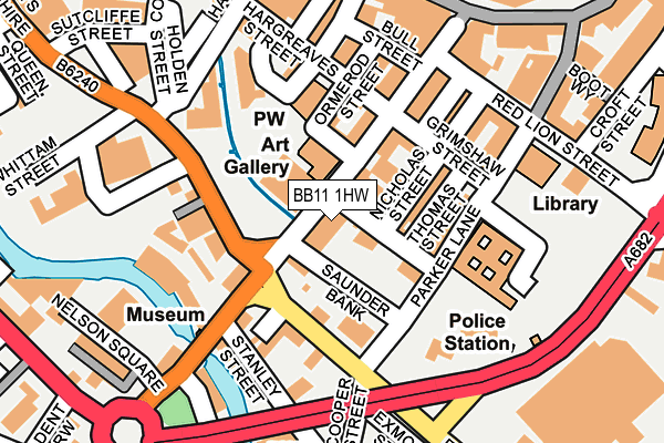 BB11 1HW map - OS OpenMap – Local (Ordnance Survey)