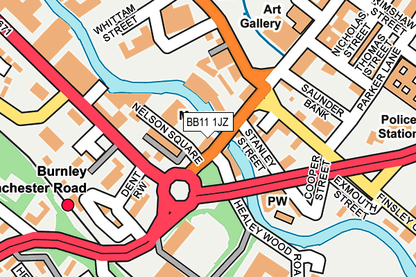 BB11 1JZ map - OS OpenMap – Local (Ordnance Survey)