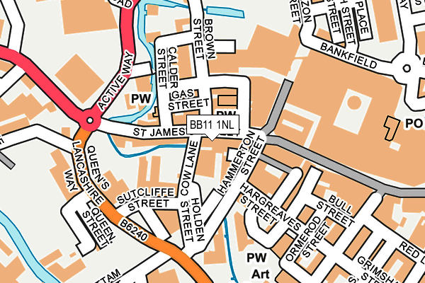 BB11 1NL map - OS OpenMap – Local (Ordnance Survey)