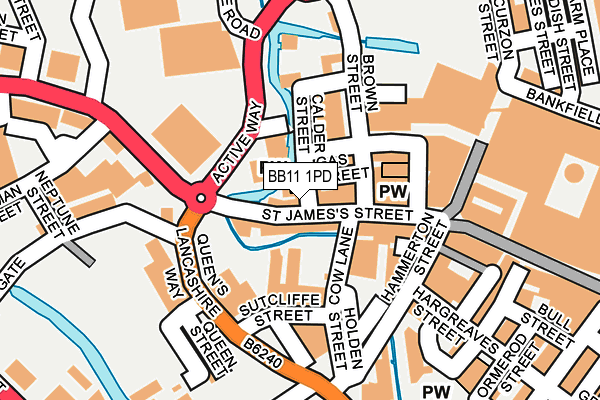 BB11 1PD map - OS OpenMap – Local (Ordnance Survey)