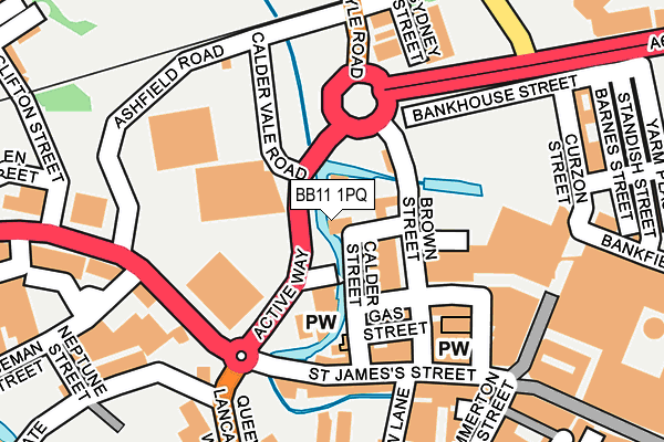 BB11 1PQ map - OS OpenMap – Local (Ordnance Survey)