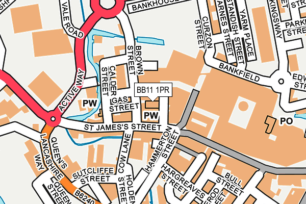 BB11 1PR map - OS OpenMap – Local (Ordnance Survey)