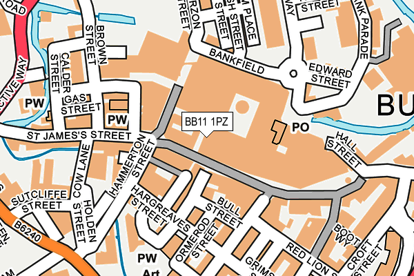 BB11 1PZ map - OS OpenMap – Local (Ordnance Survey)