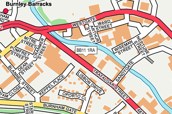 BB11 1RA map - OS OpenMap – Local (Ordnance Survey)
