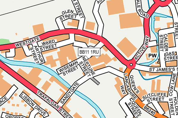 BB11 1RU map - OS OpenMap – Local (Ordnance Survey)