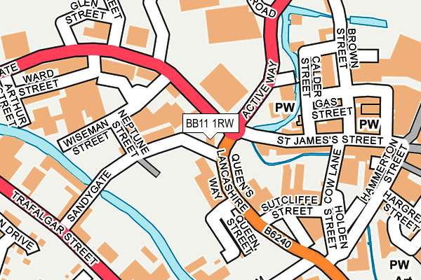 BB11 1RW map - OS OpenMap – Local (Ordnance Survey)