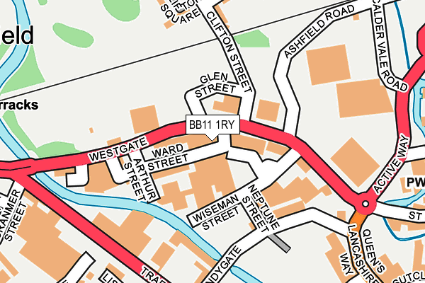 BB11 1RY map - OS OpenMap – Local (Ordnance Survey)