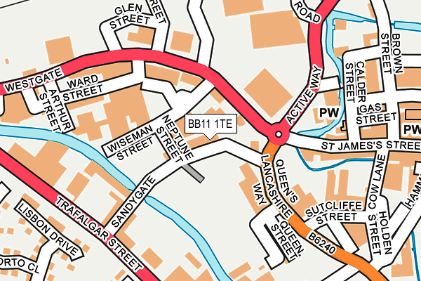 BB11 1TE map - OS OpenMap – Local (Ordnance Survey)
