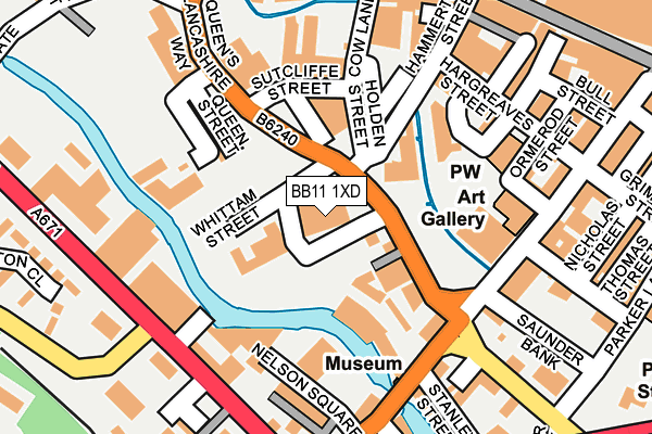 BB11 1XD map - OS OpenMap – Local (Ordnance Survey)