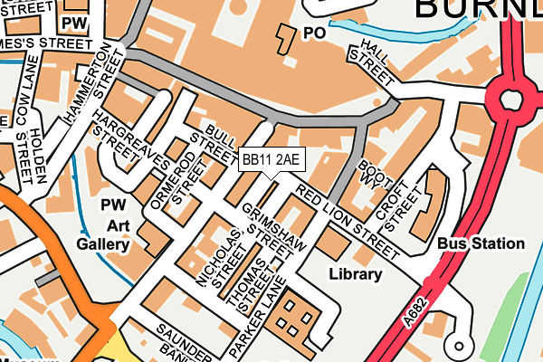 BB11 2AE map - OS OpenMap – Local (Ordnance Survey)