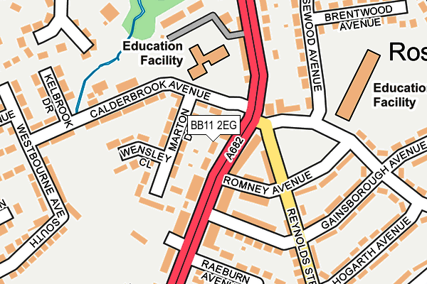 BB11 2EG map - OS OpenMap – Local (Ordnance Survey)