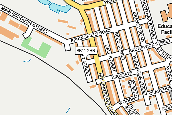 BB11 2HR map - OS OpenMap – Local (Ordnance Survey)