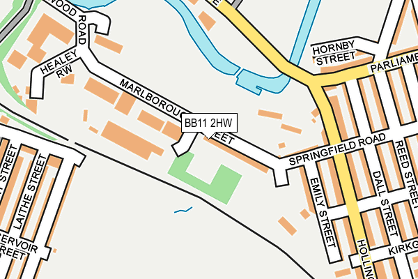 BB11 2HW map - OS OpenMap – Local (Ordnance Survey)