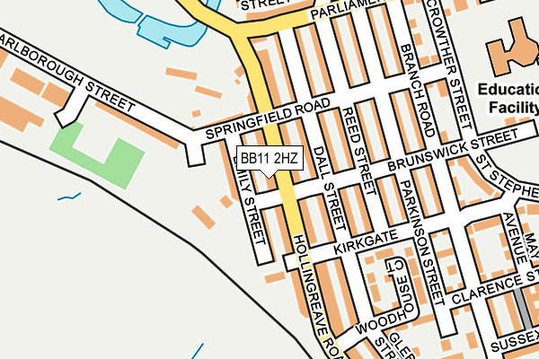 BB11 2HZ map - OS OpenMap – Local (Ordnance Survey)